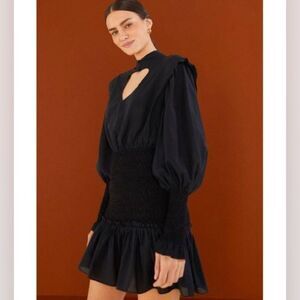 FARM Rio Black Midi Dress